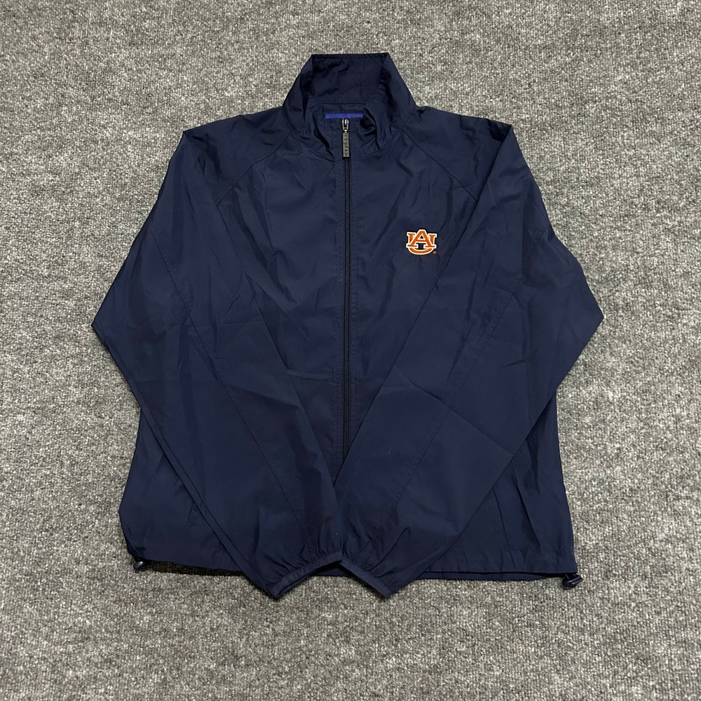 Turfer Sport Windbreaker Womens Size M Navy Blue Auburn Tigers Full Zip NCAA